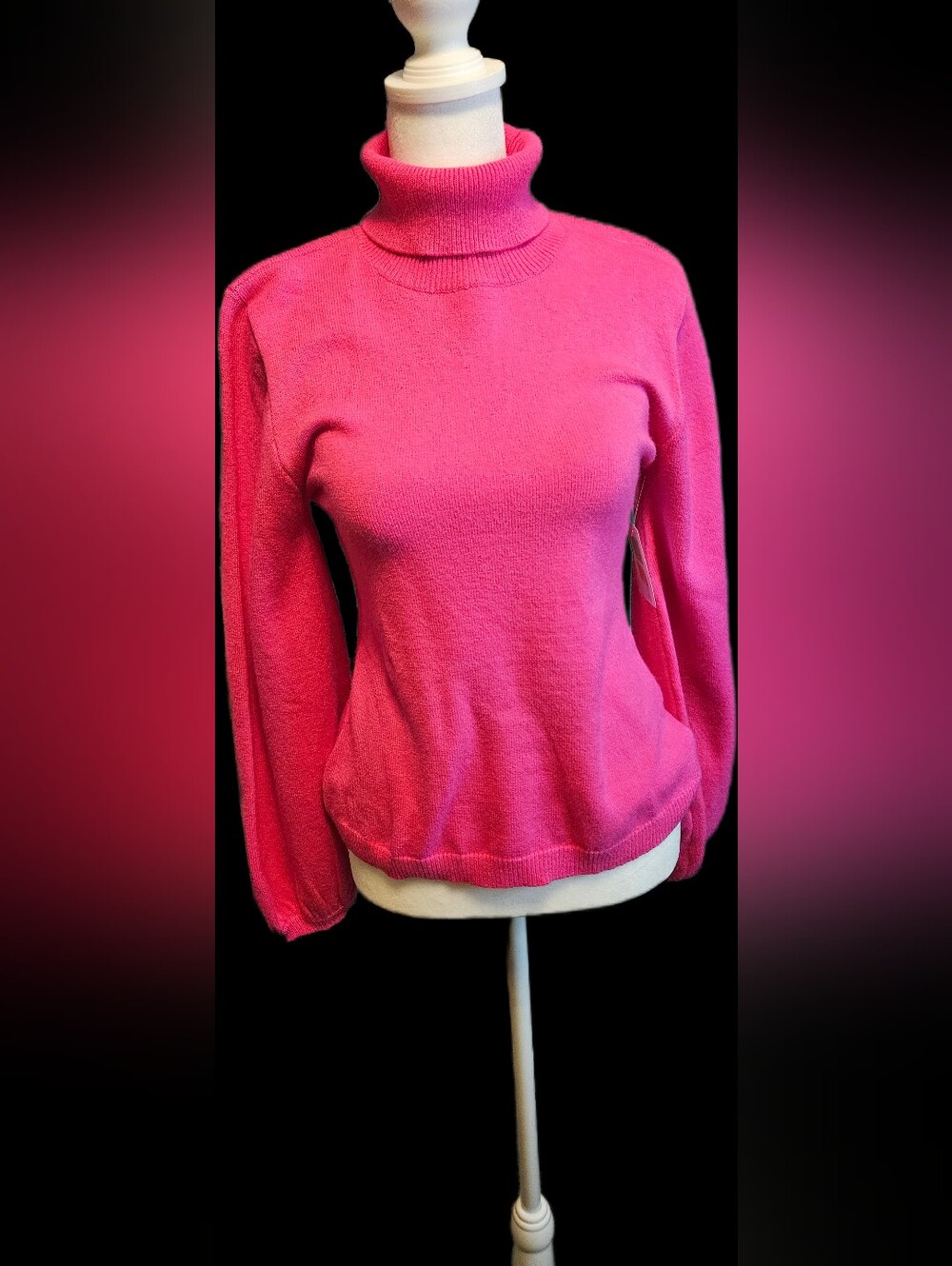 Size S Sugarlips Hot Pink Turtleneck Sweater Bell Sleeves NWT